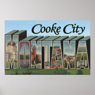 Póster Ciudad de Cooke, Montana - escenas grandes de la