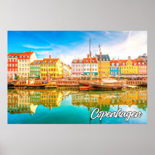 Póster Ciudad De Copenhague, Dinamarca