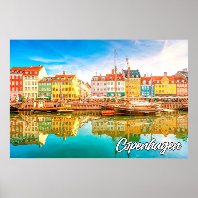 Póster Ciudad De Copenhague, Dinamarca (Frente)