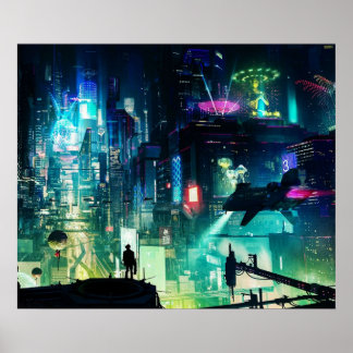 PÓSTER CIUDAD DE CYBERPUNK