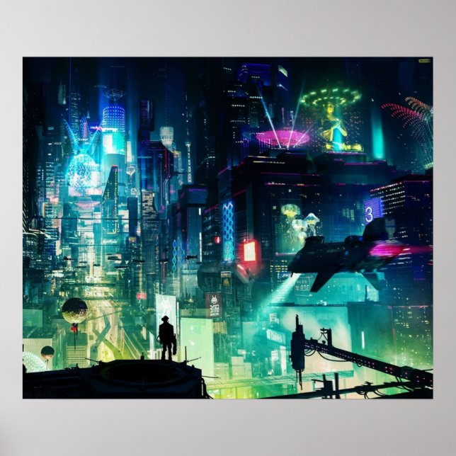 PÓSTER CIUDAD DE CYBERPUNK (Frente)