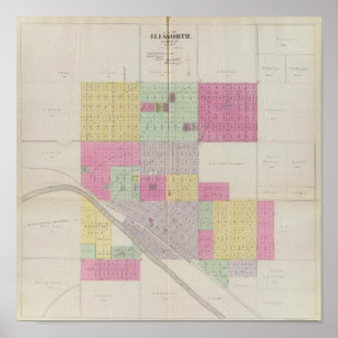 Póster Ciudad de Ellsworth, condado de Ellsworth, Kansas