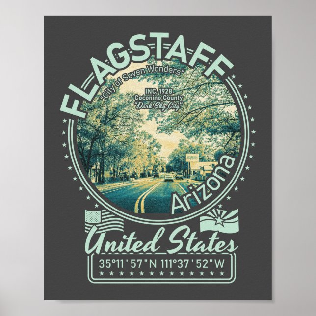 PÓSTER CIUDAD DE FLAGSTAFF - ESTADO DE ARIZONA (Frente)