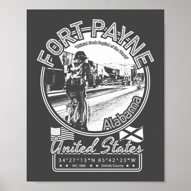 PÓSTER CIUDAD DE FORT PAYNE - ESTADO DE ALABAMA (Frente)