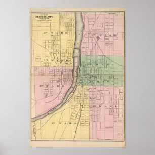 Póster Ciudad de Grand Rapids, el condado de Kent