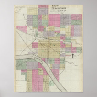 Póster Ciudad de Hutchinson, Condado de Reno, Kansas