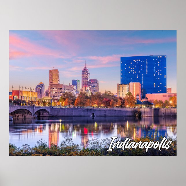 Póster Ciudad De Indianápolis, Indiana (Frente)
