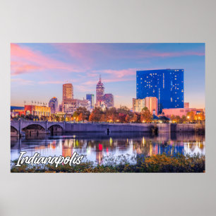Póster Ciudad de Indianápolis, Indiana, Estados Unidos