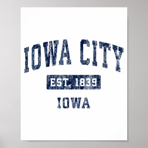 Póster Ciudad de Iowa Iowa Ia Vintage Diseñados Deportes