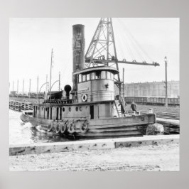 Póster Ciudad de Jersey Viejo: Tug Ferroviario