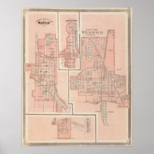 Póster Ciudad de Kokomo, Howard Co con Marion