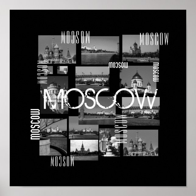 Póster Ciudad de la Catedral de San Basil en Moscú (Frente)