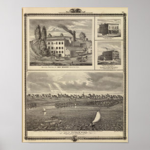 Póster Ciudad de la cervecería del lago storm, edificio