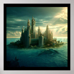 Póster Ciudad de la fantasía de Atlantis (3)