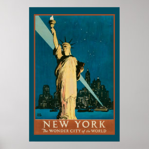 Póster Ciudad de la maravilla de Nueva York del mundo