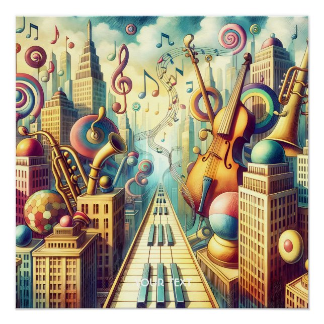 Póster Ciudad de la música abstracta (Anverso)