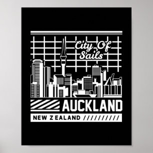 Póster Ciudad de las Velas Auckland Nueva Zelanda Horizon