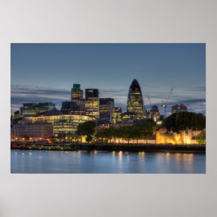 Póster Ciudad de Londres por la noche