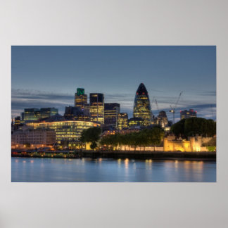Póster Ciudad de Londres por la noche