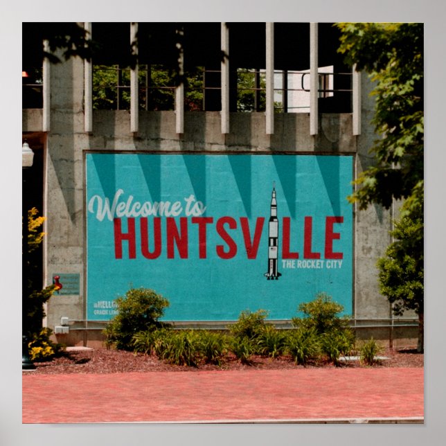 Póster Ciudad de los Cohetes Huntsville Alabama (Frente)