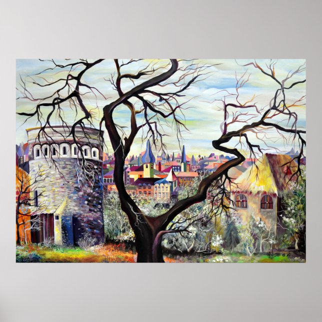 Póster Ciudad de Luxemburgo - Meseta Psicodélica Du Rham (Frente)