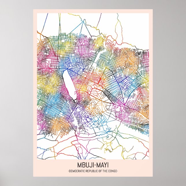 Póster Ciudad de Mbuji-Mayi República Democrática del Con (Frente)