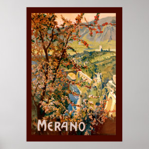 Póster Ciudad de Merano, Italia