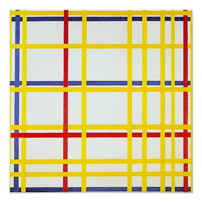 Póster Ciudad de Nueva York 1 de Piet Mondrian (Anverso)