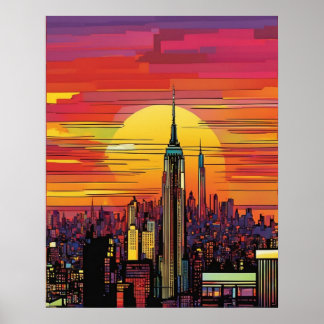 Póster Ciudad de Nueva York (arte pop)
