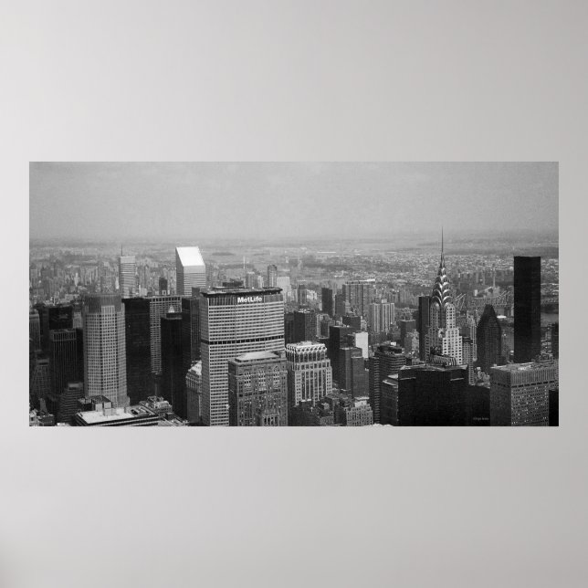 Póster Ciudad de Nueva York con el edificio Chrysler II (Frente)