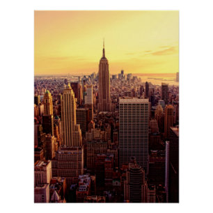 Póster Ciudad de Nueva York con Empire State