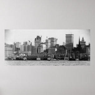 Póster Ciudad de Nueva York desde el río Norte