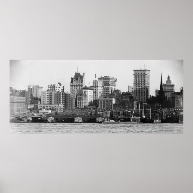Póster Ciudad de Nueva York desde el río Norte (Frente)