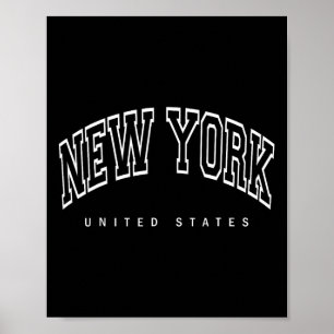 Póster Ciudad de Nueva York - Estados Unidos - Diseño Ret