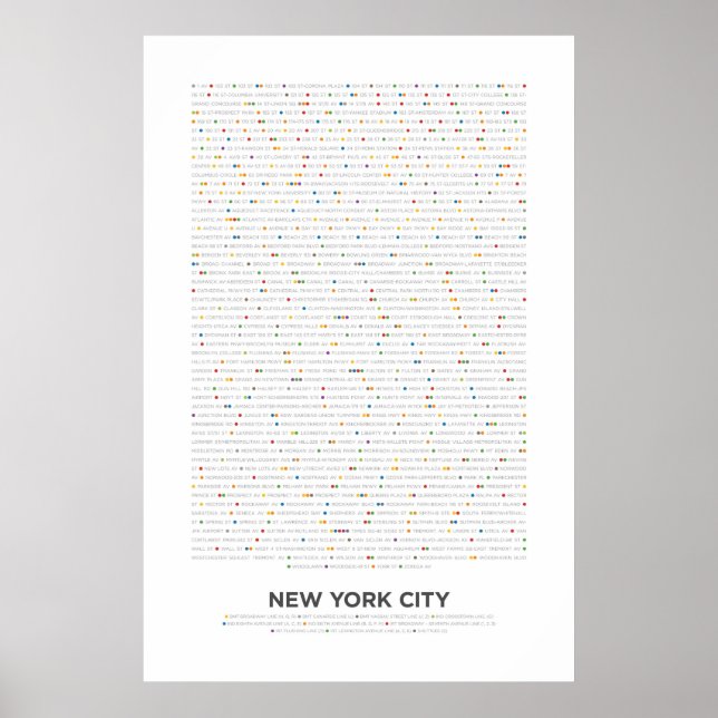 Póster Ciudad de Nueva York - MetroDots (Frente)