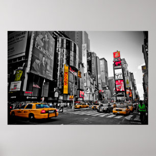 Póster "Ciudad de Nueva York" Taxi Cabs City Hustle poste
