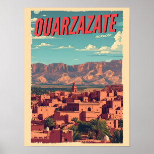 Póster Ciudad de Ouarzazate kasbah desierto del Sahara Ma