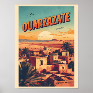 Póster Ciudad de Ouarzazate kasbah desierto del Sahara Ma