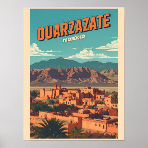 Póster Ciudad de Ouarzazate kasbah desierto del Sahara Ma