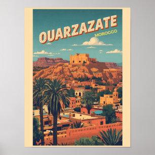 Póster Ciudad de Ouarzazate kasbah desierto del Sahara Ma