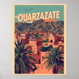 Póster Ciudad de Ouarzazate kasbah desierto del Sahara Ma
