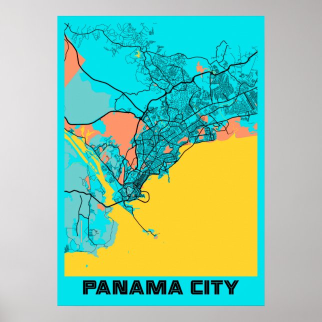 Póster Ciudad de Panamá - Panamá Gloria City Map (Frente)