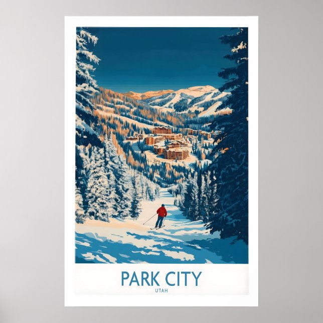 Póster Ciudad de Park Print Utah Esquí 1 (Frente)
