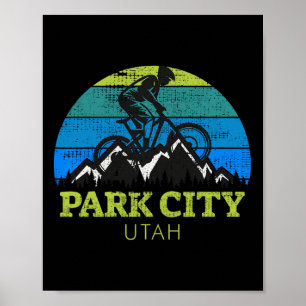 Póster Ciudad de Park Utah Ciclismo de Montaña Vacaciones