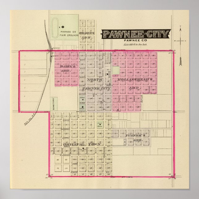 Póster Ciudad de Pawnee, Nebraska (Frente)