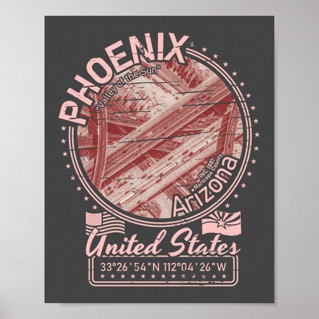 PÓSTER CIUDAD DE PHOENIX ARIZONA - AUTOPISTA CIUDAD DE PH (Frente)