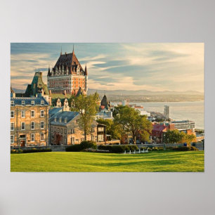 Póster Ciudad de Quebec Canadá estilizada