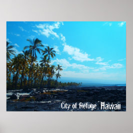 Póster Ciudad de Refugio Gran Isla de Hawái poster escéni