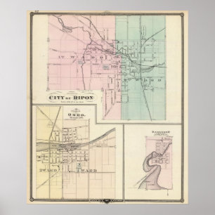 Póster Ciudad de Ripon, Aldea de Omro, Dartford