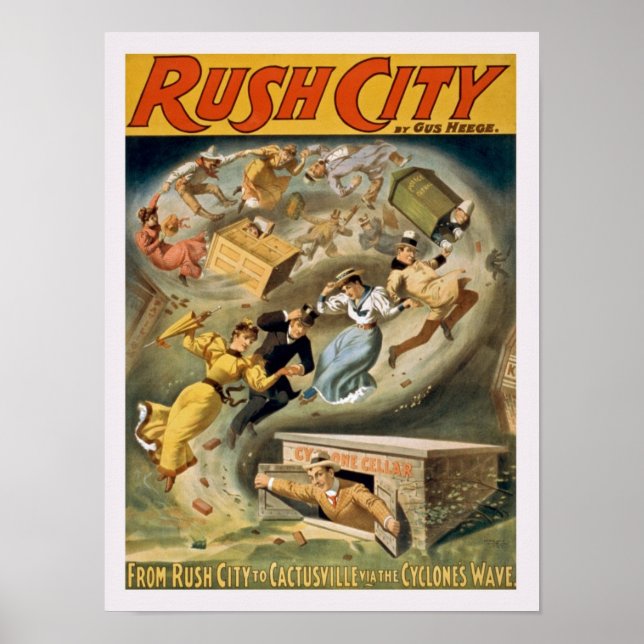Póster Ciudad de Rush Vintage (Frente)